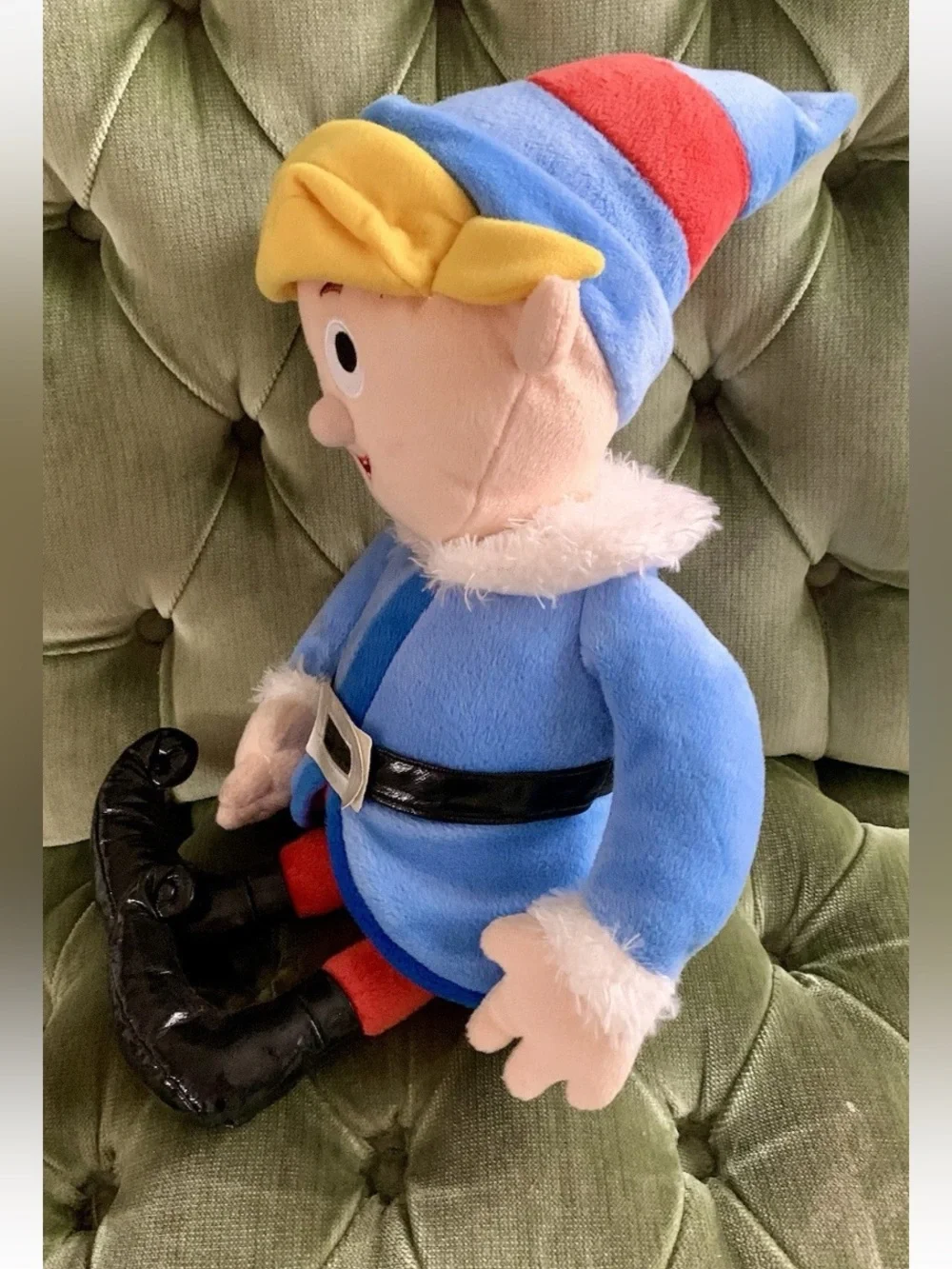 Plush Elf Doll in Blue and Yellow Hat - Soft Kids Toy